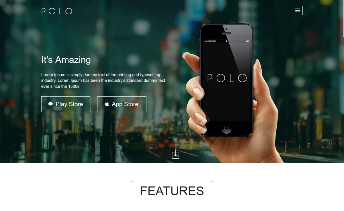 Polo - Free Bootstrap App Landing Page Template