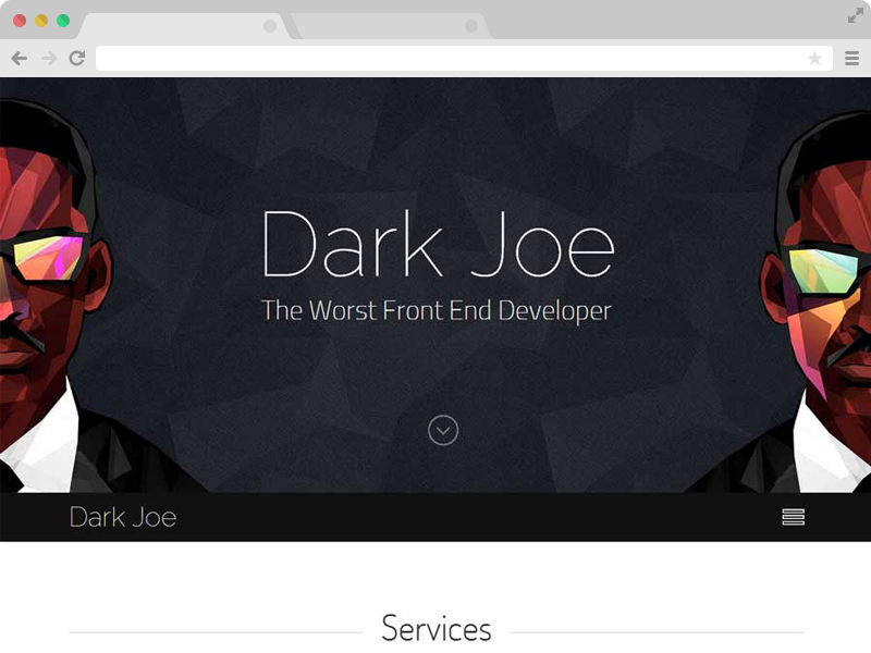 Dark Joe – Responsive One Page Personal Website Template with Bootstrap
