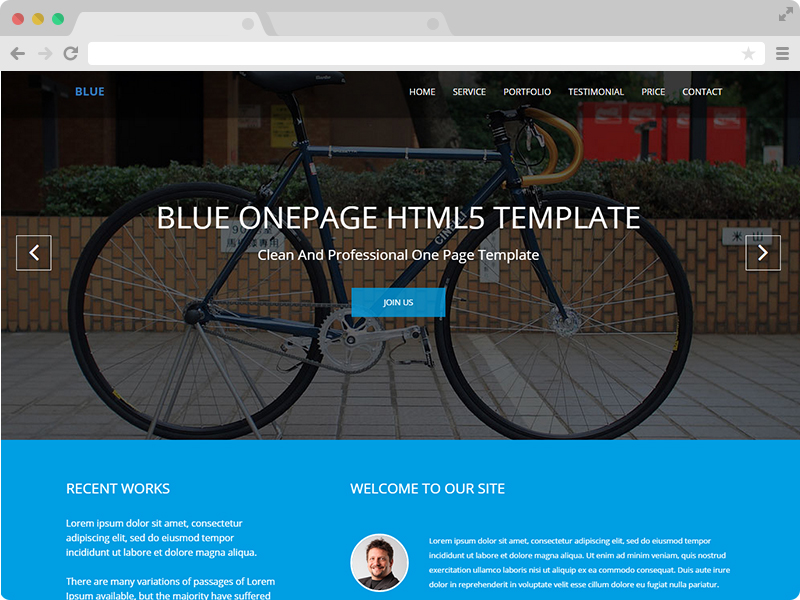 Blue Free One Page Corporate Agency Bootstrap Template