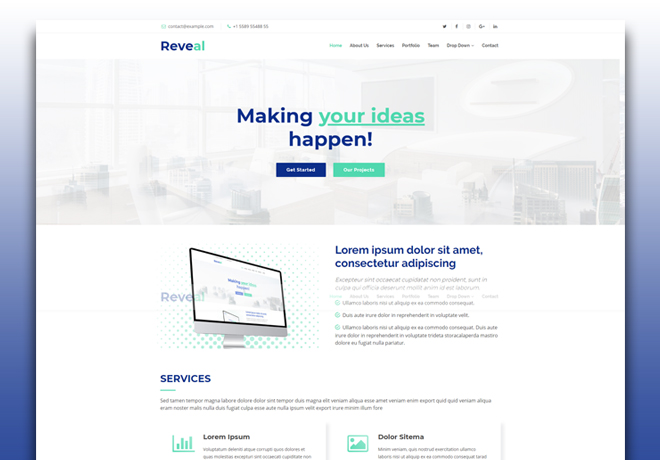 Free One Page Bootstrap Template