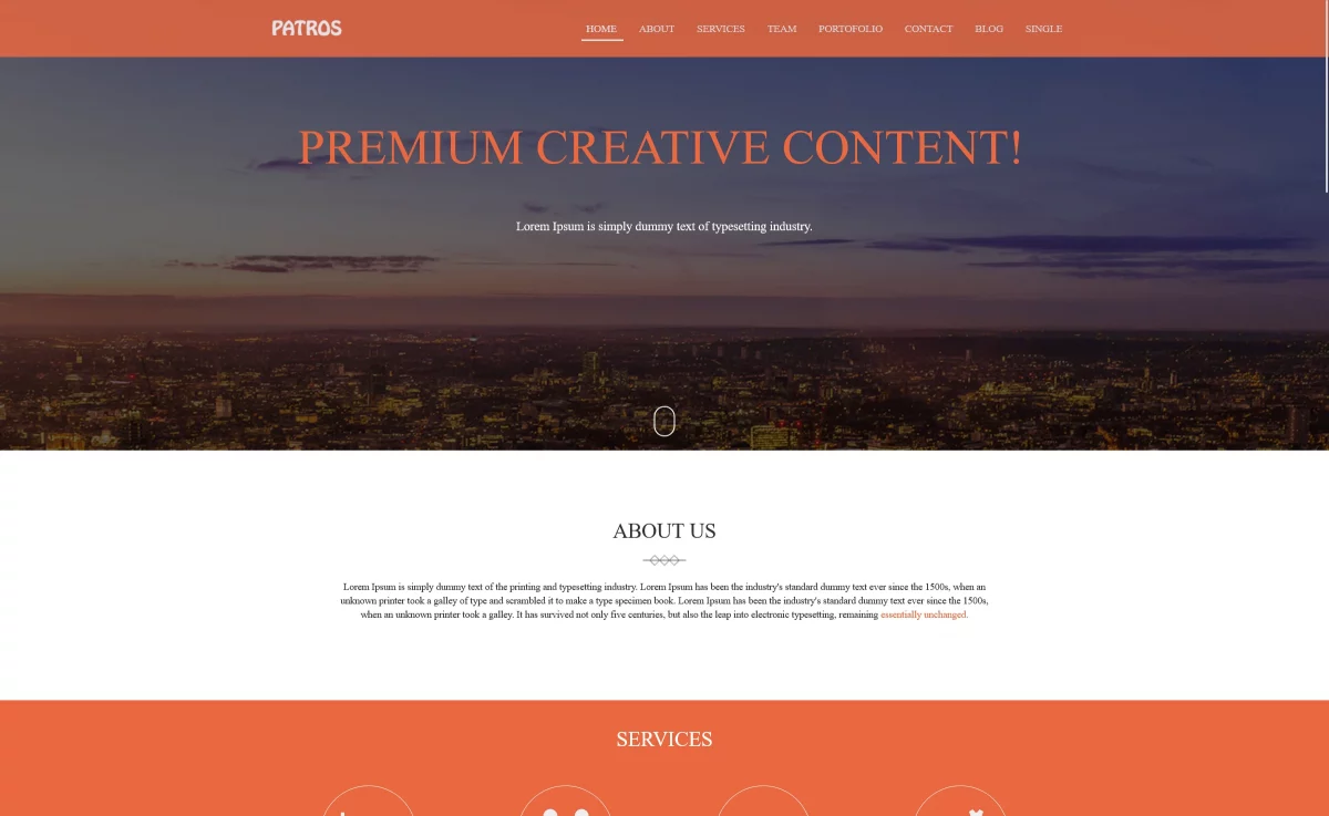 Patros - Free HTML5 One-Page Business Template