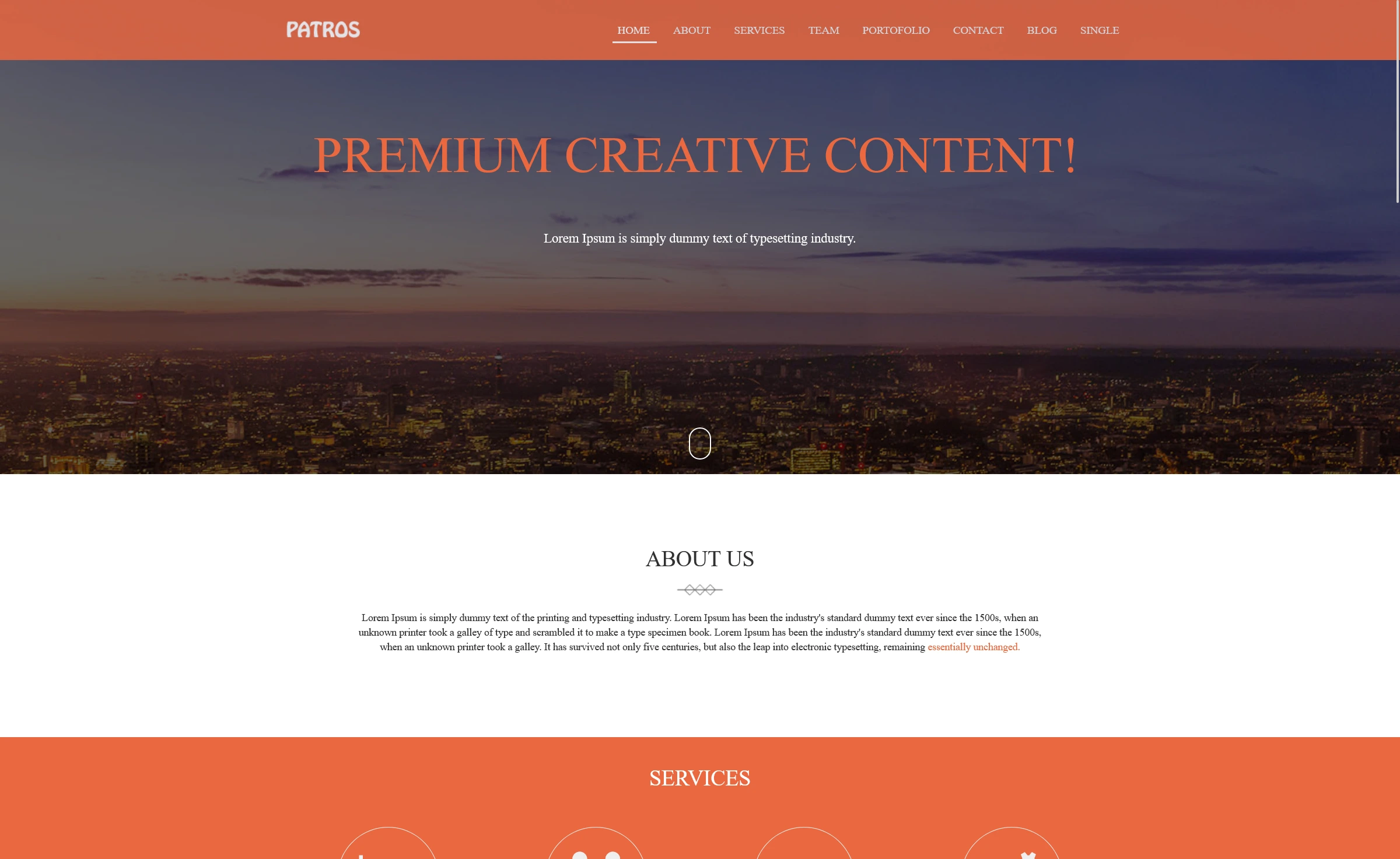 Patros - Free HTML5 One-Page Business Template