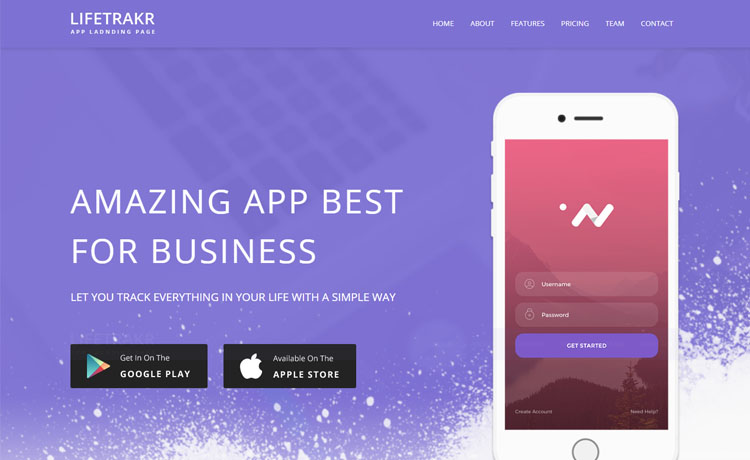 App Landing Page Template Free from themewagon.com