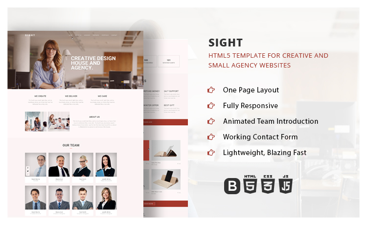 One page Multipurpose Creative Agency Bootstrap Template