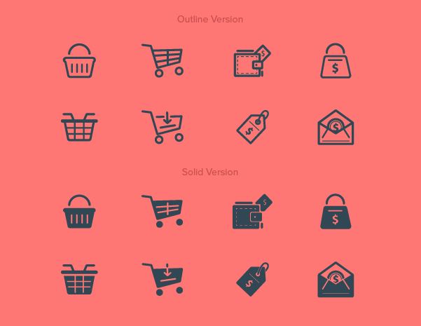 different types of purchase buy icons