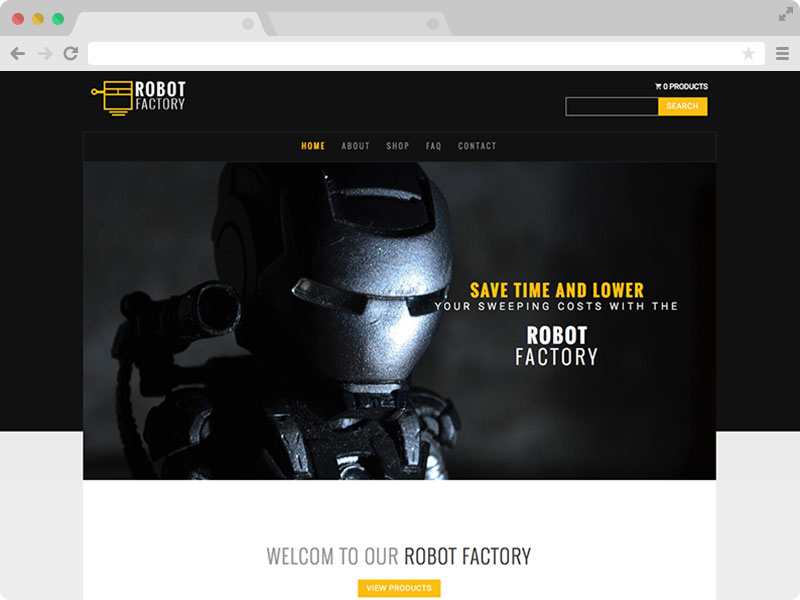 free bootstrap multipage product showcase template robot factory