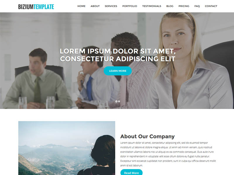 free responsive one-page business template