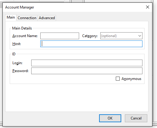 connecting to a ftp account
