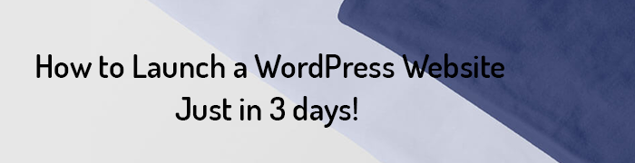 launch a WordPress website in 3 days