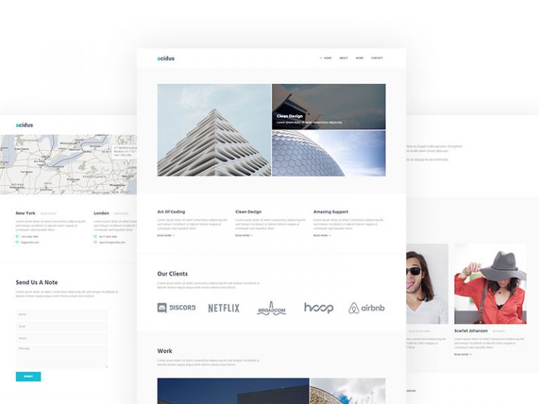 Acidus - Free Bootstrap Agency Business Portfolio Personal Website theme