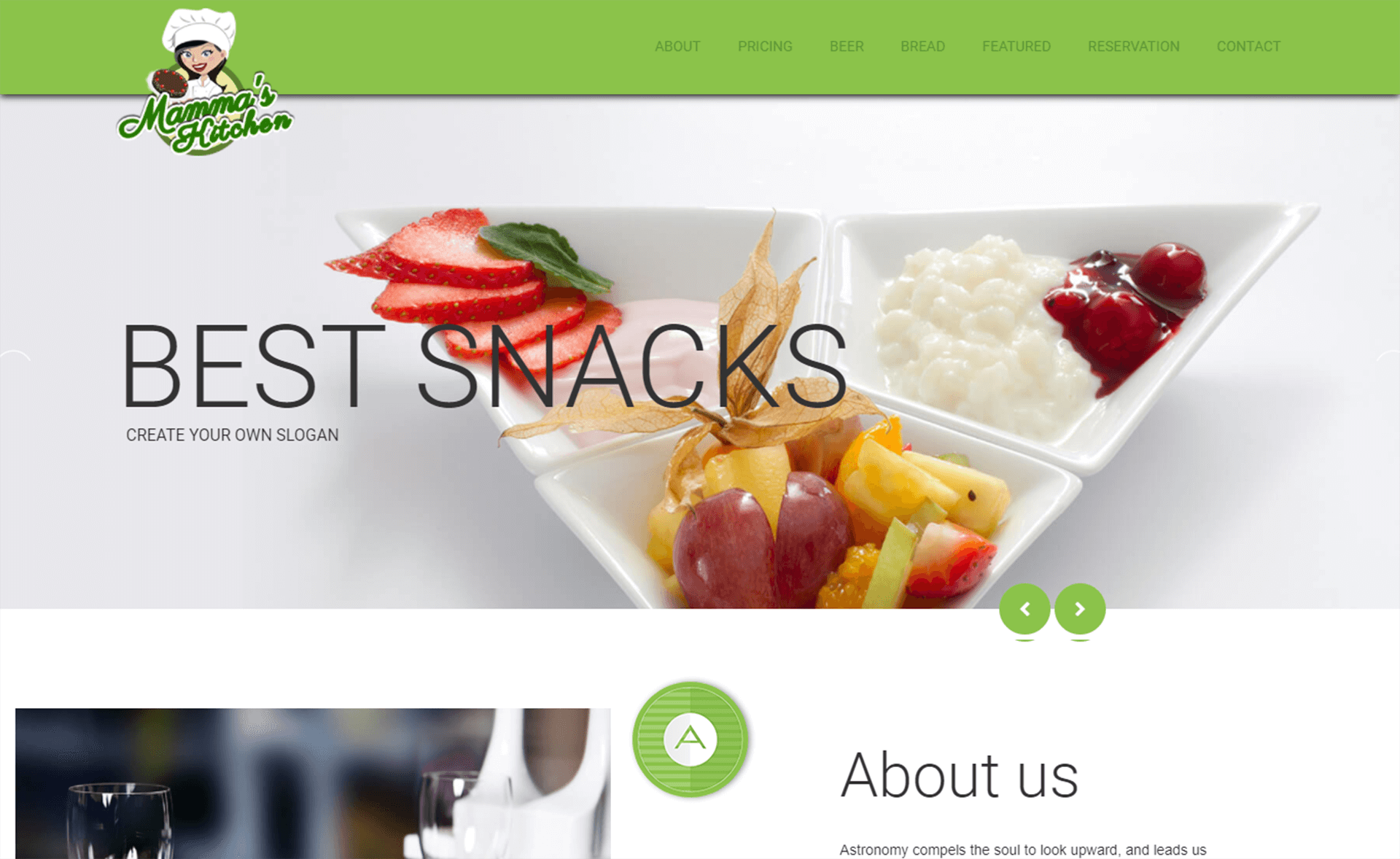 A free Flat Bootstrap Responsive Web Template for Restaurant.