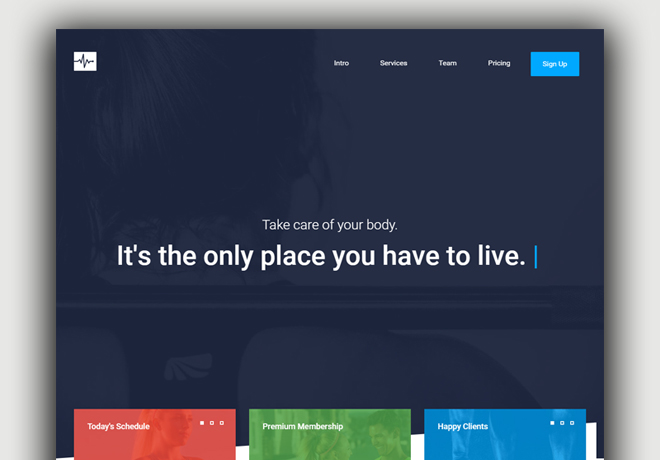 zHospital free gym fitness bootstrap website templates
