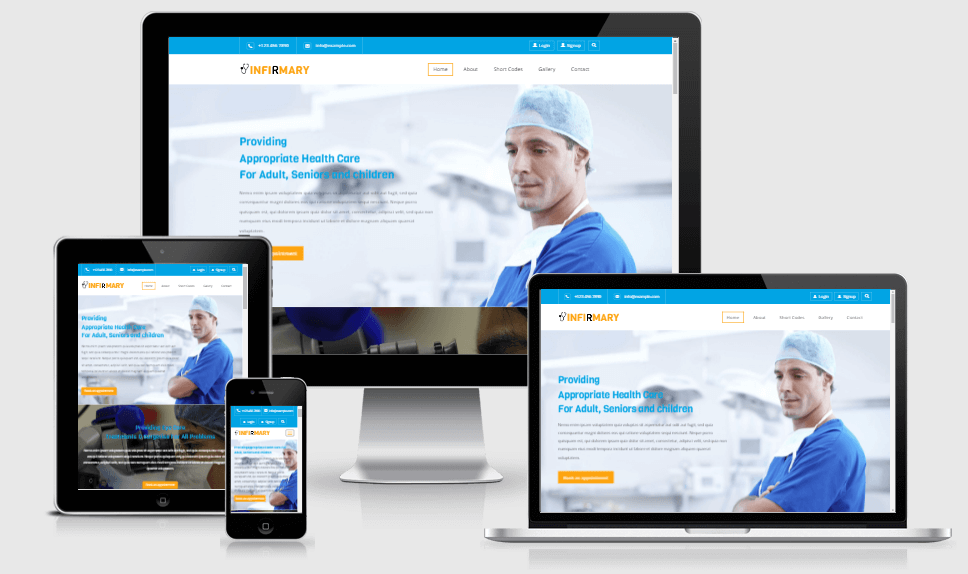 Infirmary free gym fitness bootstrap website templates