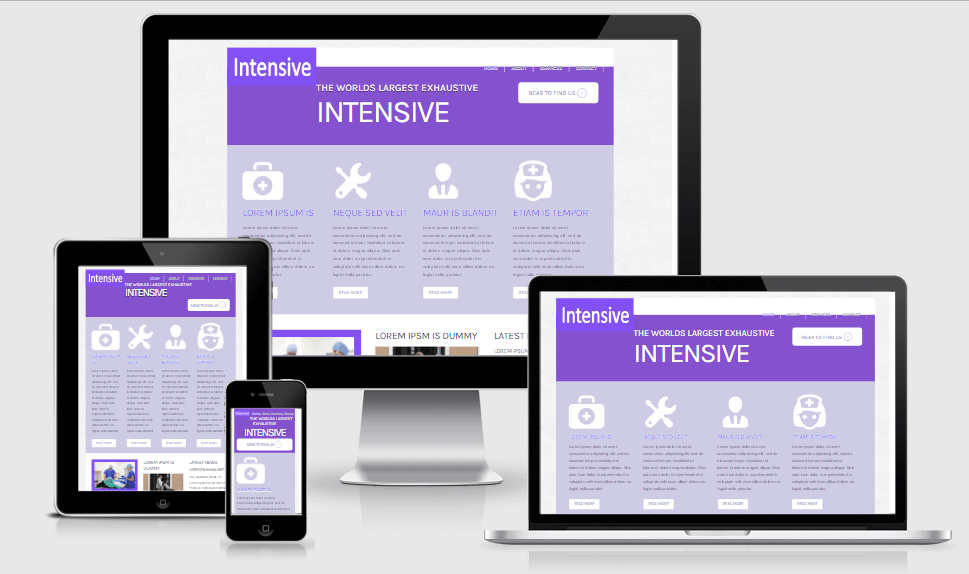 Intensive free gym fitness bootstrap website templates