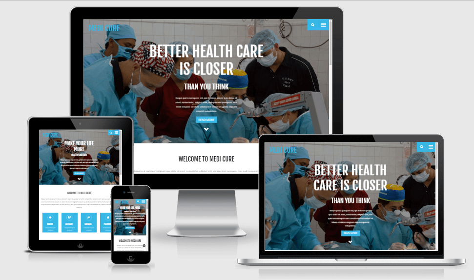 Medi Cure free gym fitness bootstrap website templates