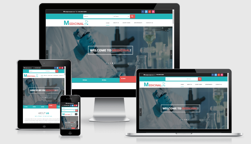 Medicinal free gym fitness bootstrap website templates
