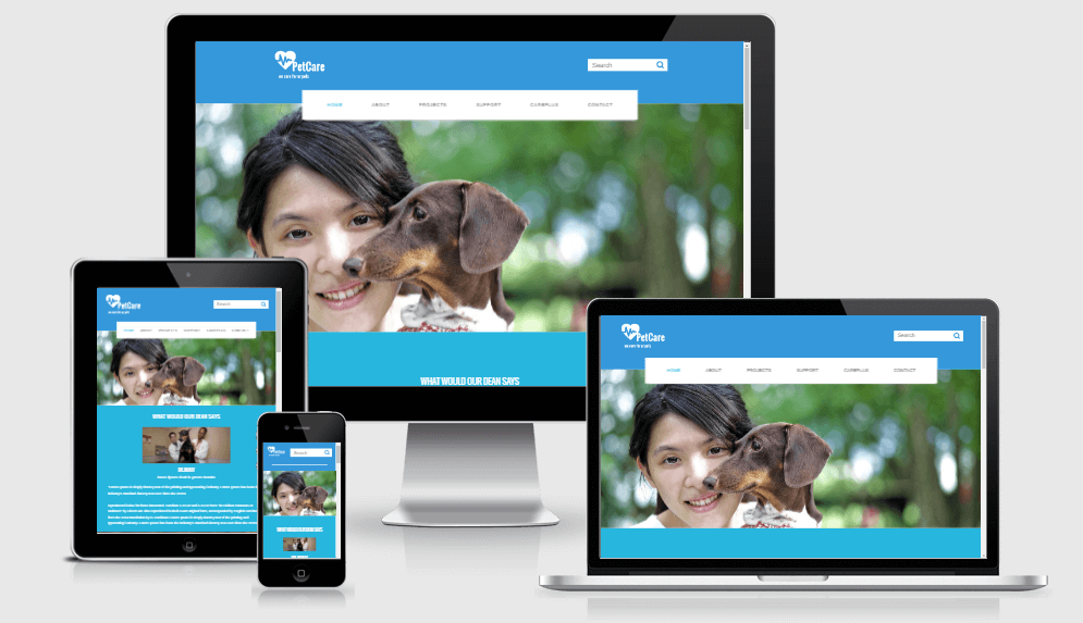Petcare free gym fitness bootstrap website templates