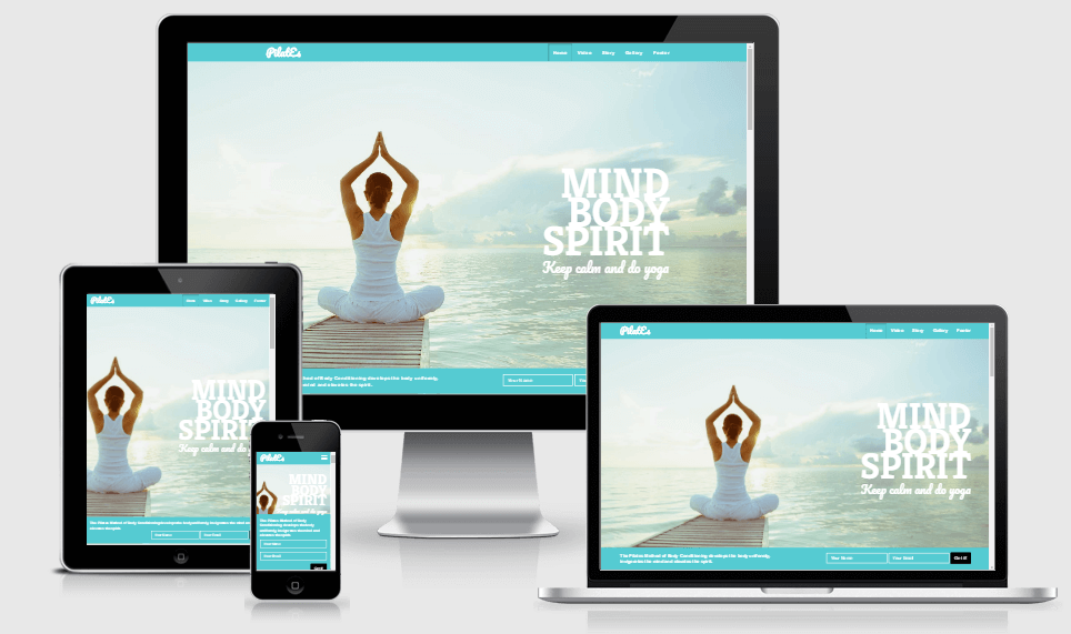 Pilates free gym fitness bootstrap website templates