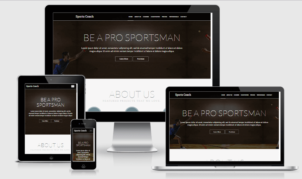 Sports Coach free gym fitness bootstrap website templates