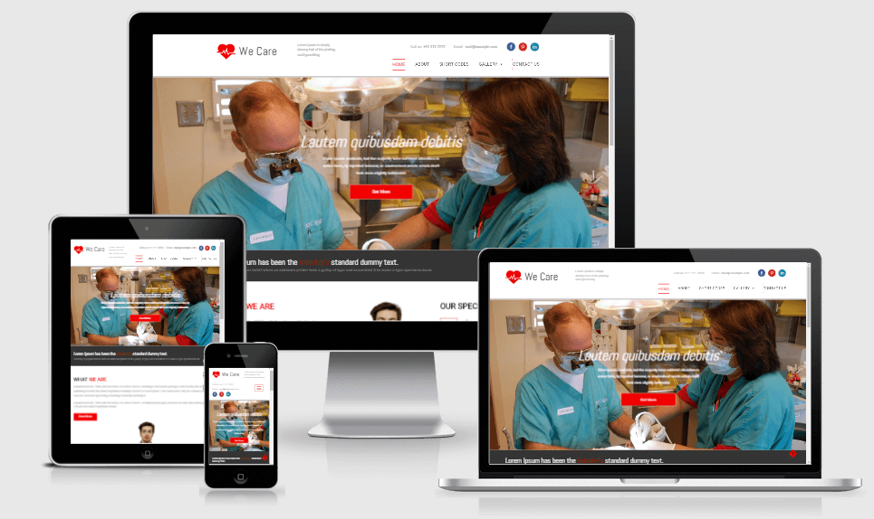 We Care free gym fitness bootstrap website templates