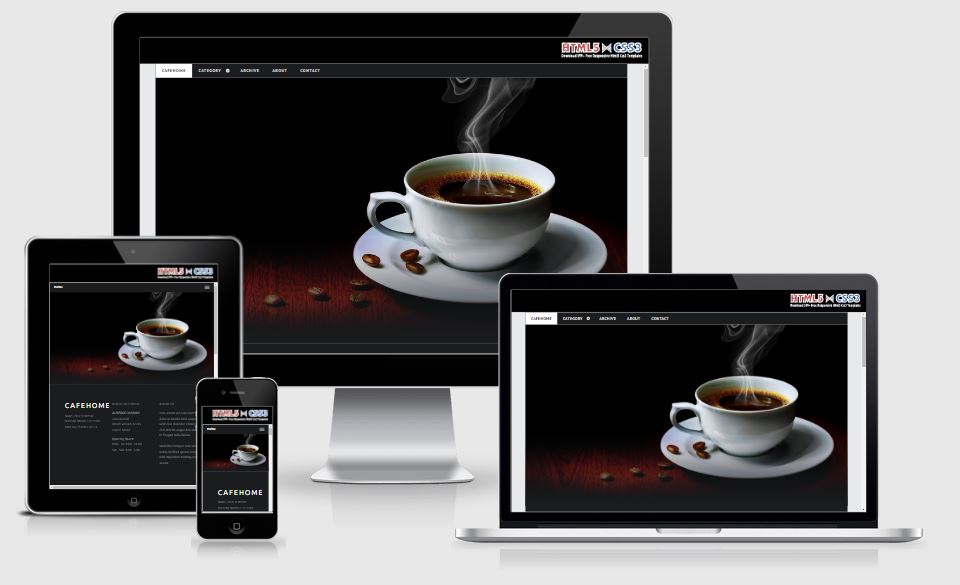 Cafe Home HTML5 Bootstrap based free restaurant template download