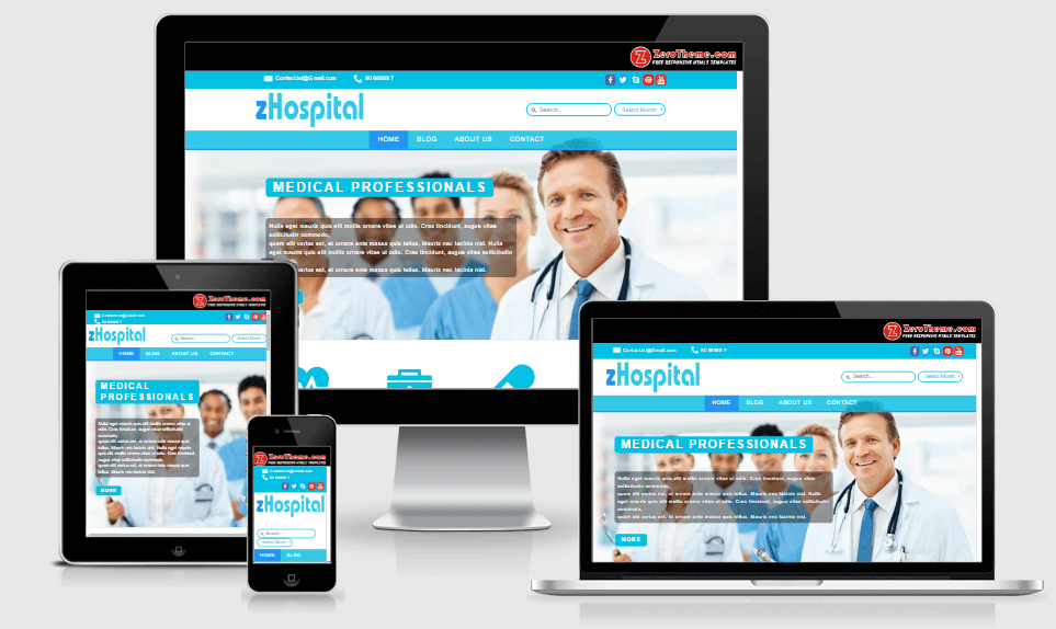 zHospital free gym fitness bootstrap website templates