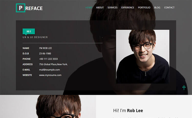 Free Responsive Personal Portfolio Bootstrap Template