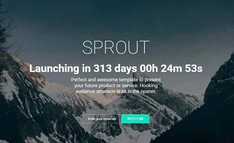 Sprout - Free Bootstrap Coming Soon Template