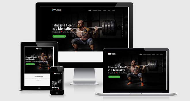 100. Fitness free responsive bootstrap template