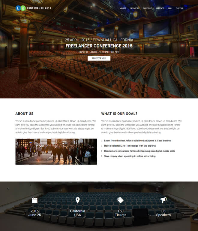 Free Event Bootstrap Template