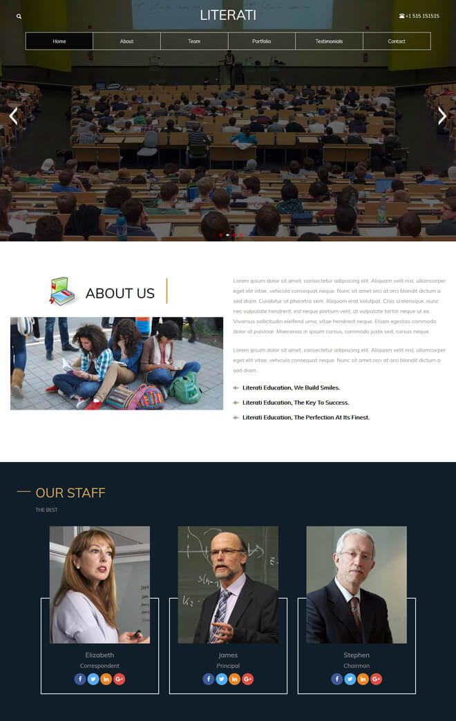 Literati - free online education website template