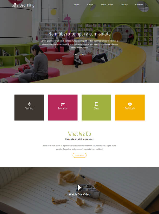 Learning - free online education website template