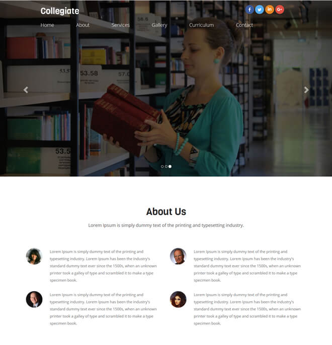 Collegiate - free online education website template