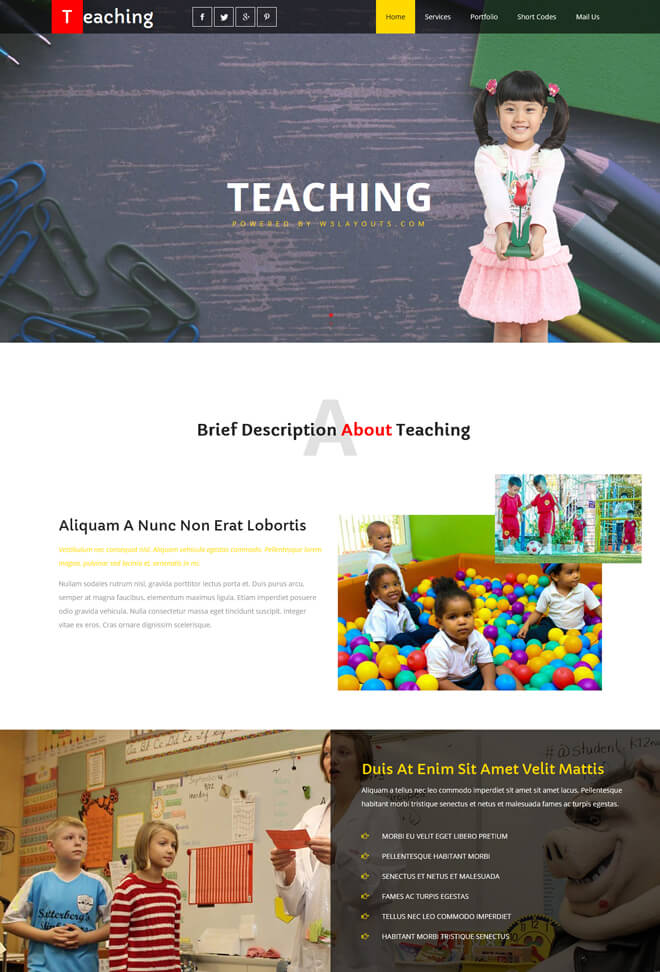 Teaching - free online education website template