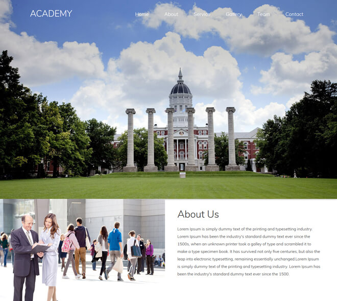 Academy - free online education website template
