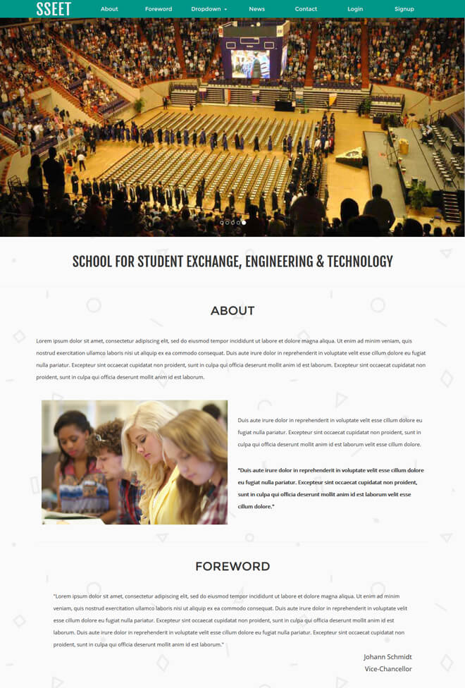 Exchange - free online education website template