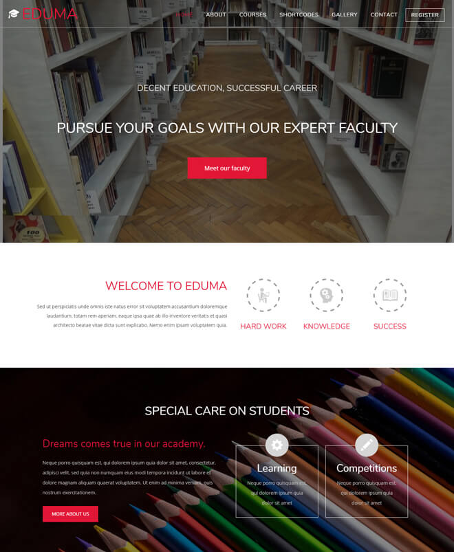 Eduma - free online education website template