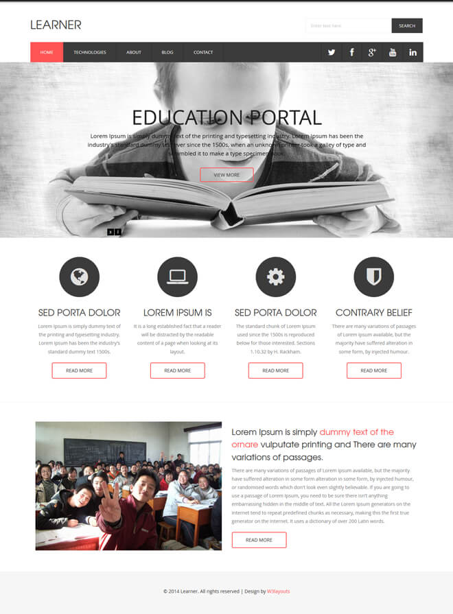 Learner - free online education website template