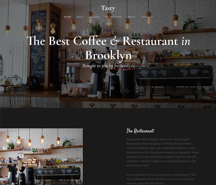 Free Bootstrap Templates for Food Restaurant Cafe Websites