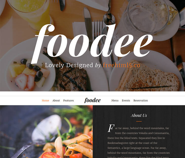 Free Bootstrap Template for Restaurant Website