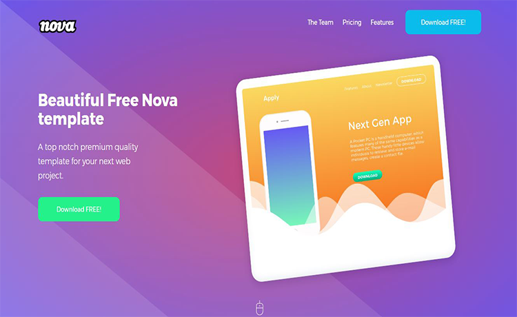 Free Project Showcasing One Page Bootstrap Template