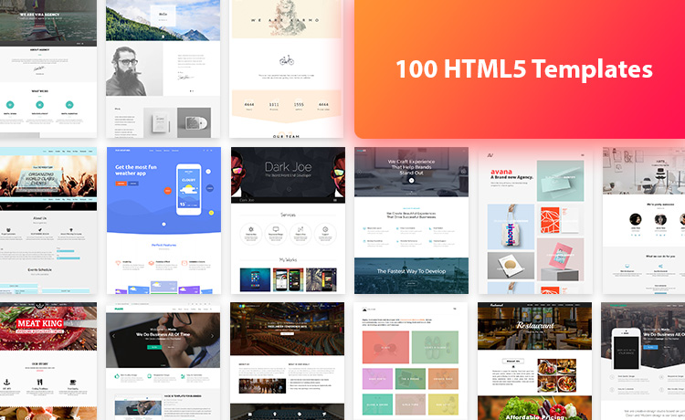 One Hundred HTML5 Templates in One Pack