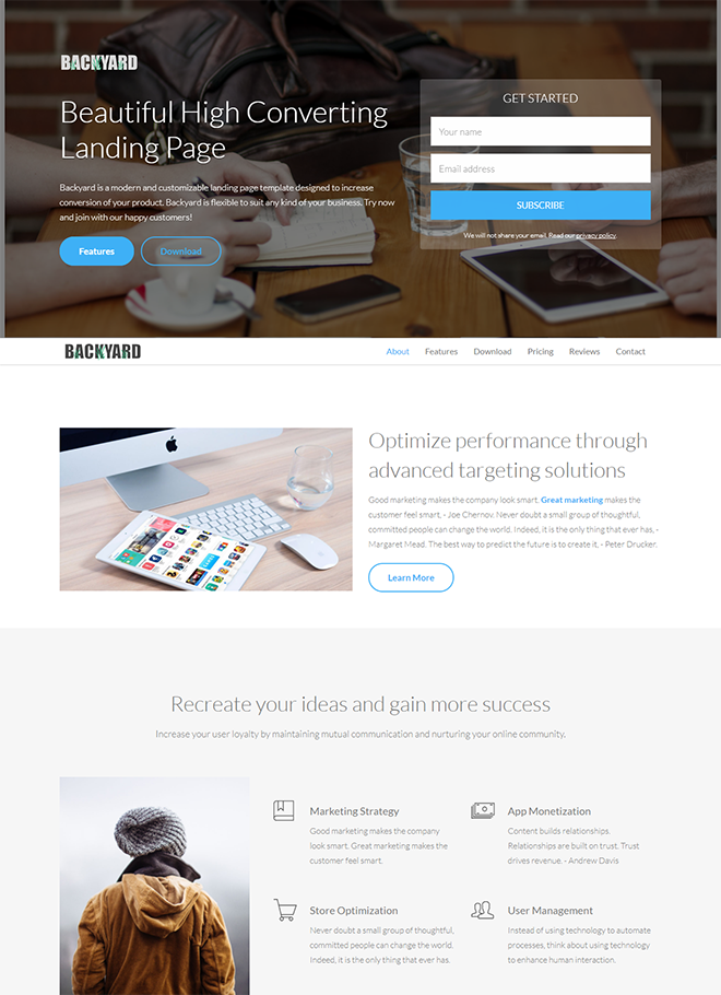 20+ Free HTML Landing Page Templates Built With HTML5 and Bootstrap 3
