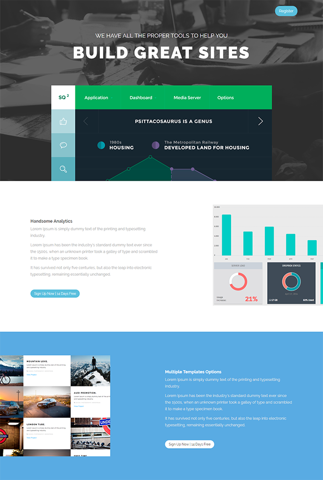 free html landing page templates