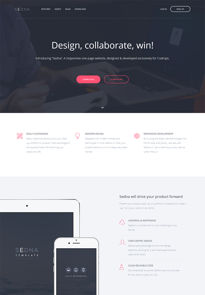 free html landing page templates