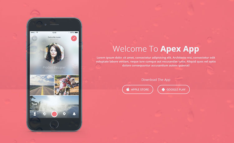 Responsive Free Mobile App Landing Page Template