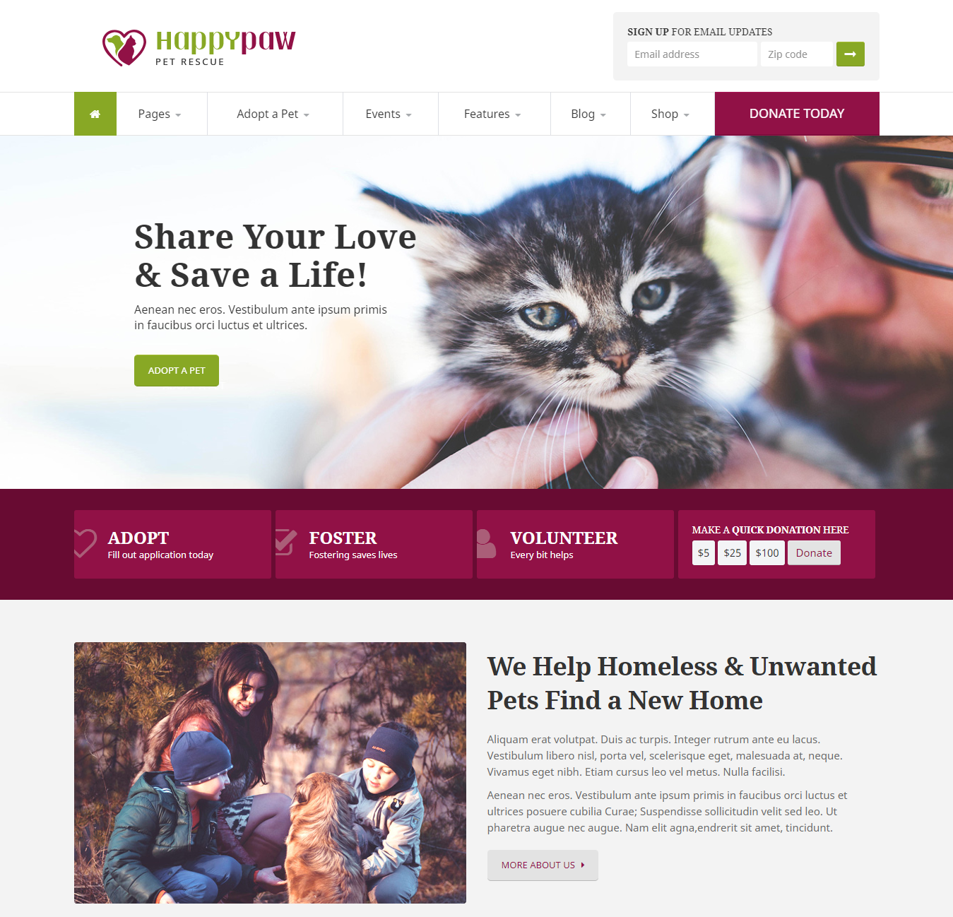 Charity Website Templates