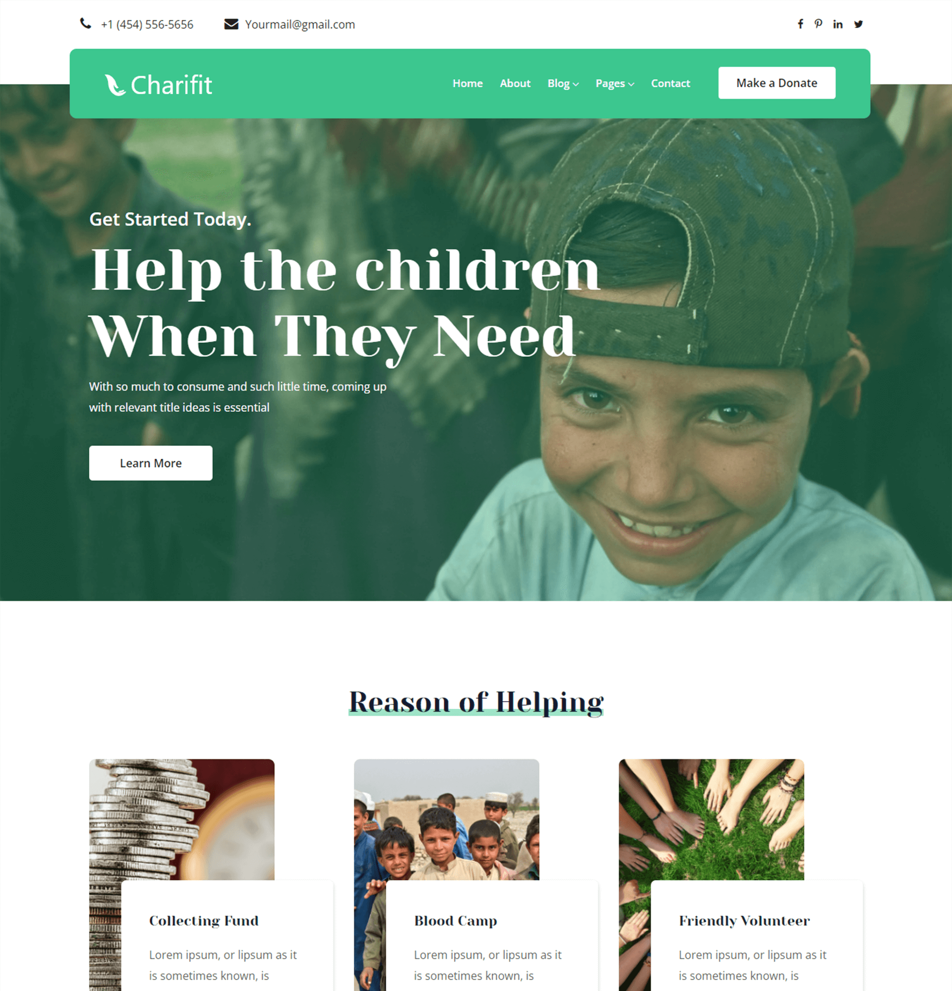 Free Bootstrap 4 HTML5 Donation Website Template