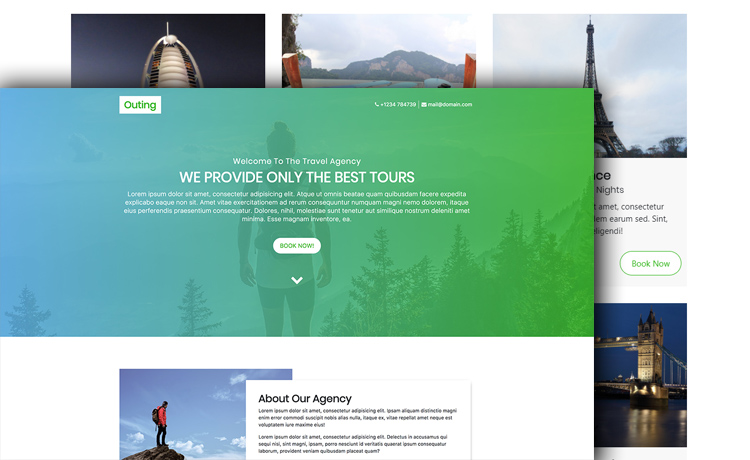 Free HTML5 Bootstrap 4 travel agency website template