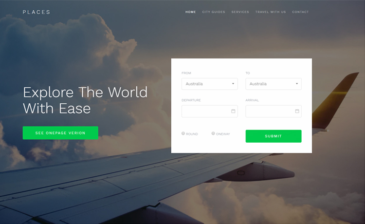Places Free Bootstrap 4 Travel Agency Website Template